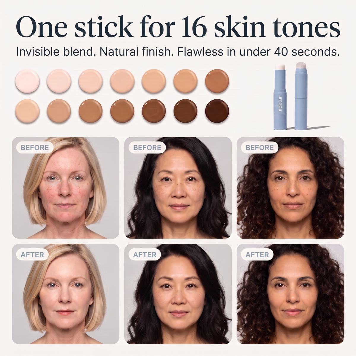 Color-Adapting Foundation Stick